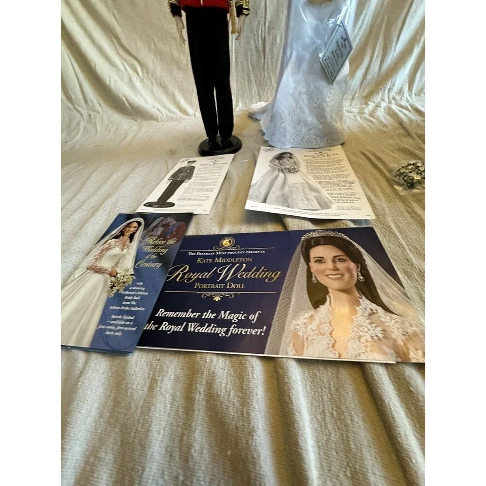 The Princess Kate Middleton Bride Prince William Groom Doll Danbury Complete